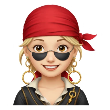 Creates a emoji for pirates girl sticker