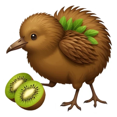 A kiwi bird, with kiwis flying around it. sticker