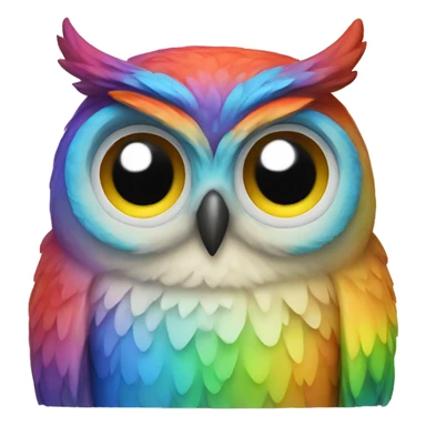 Rainbow owl  sticker