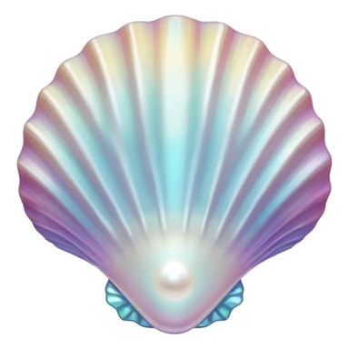White Sparkle Seashell with pearl sticker