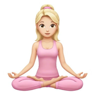 blonde yoga girl light pink clothes n sticker