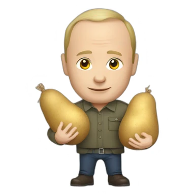 putin holding a sack of potatoes  sticker
