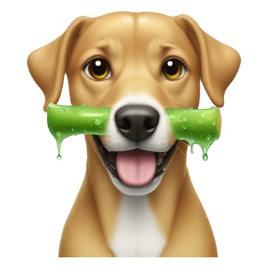 Dog eating dew dew sticker