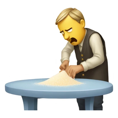 Sniffing salt off table sticker