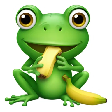 frog eating a banana sticker