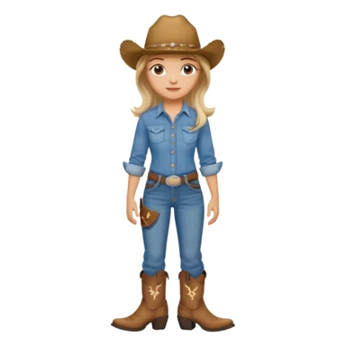 Girl line dancing in cowboy boots and hat sticker