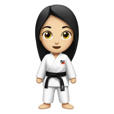 judo girl with a black belt with black hair sticker