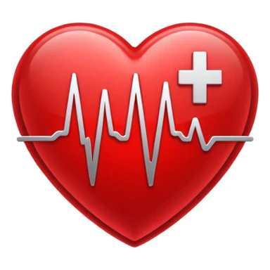 Precise and minimalist logo for MedSignal, red heartbeat pulse transforming into the letters ‘AI’, glowing edges with a metallic sheen, sleek design with clean white space, focusing on advanced healthcare technology and AI sticker