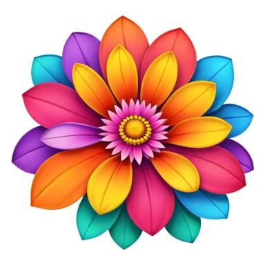 Simply multi color flower sticker