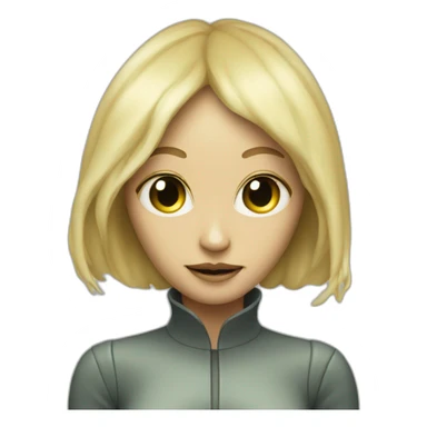 Alien with woman with blond hair sticker