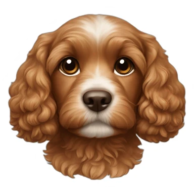 puppy brown cavapoo head sticker
