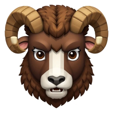 🐏 with angry face in style minecraft sticker