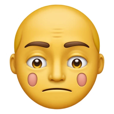 A straight face emoji with a slight look of disgust, a horizontal hand where the neck would be. All yellow sticker