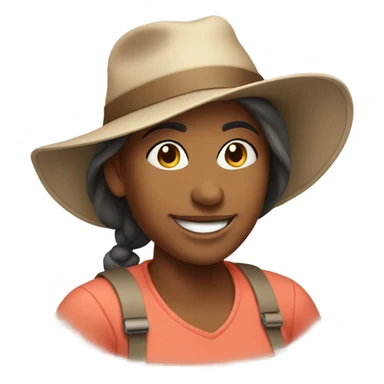 smiling mom with hat outdoors sticker