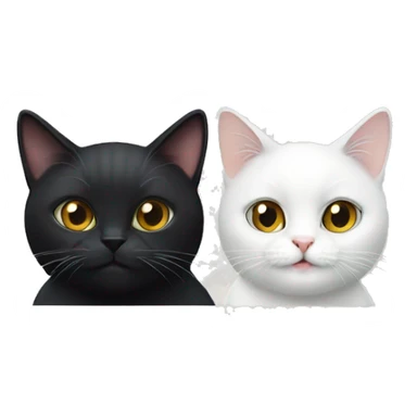 white cat and black cat  sticker