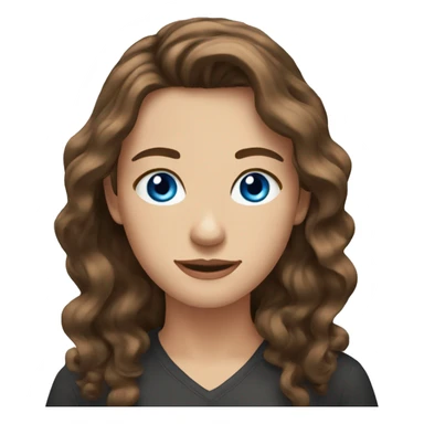 Brown hair. Blue eyes. Wavy hair. Barista sticker