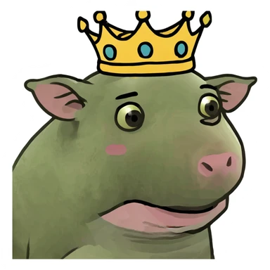 Pig with a crown sticker