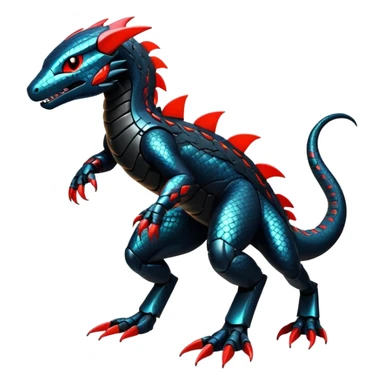 Modern Futuristic Scaly Cyber-Salandit-Litten-Hybrid (Full body) sticker