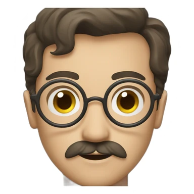 Harry Potter wizard with mustache and no glasses sticker