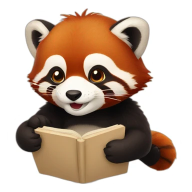 A red panda writing Chinese sticker