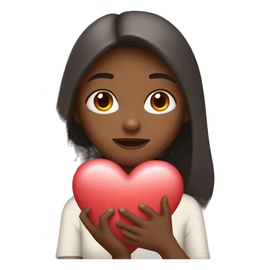 Girl with a heart in hands sticker