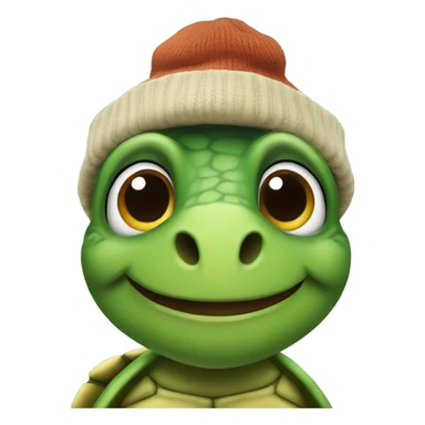 Turtle wearing a beanie sticker