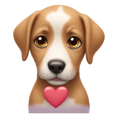 Puppy with heart eyes sticker