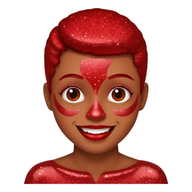 red glitter artist sticker