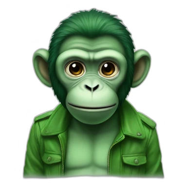 monkey smoke green sticker