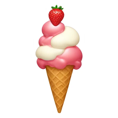Strawberry and vanilla ice cream mixed sticker
