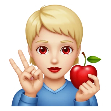 Holding a cherry between two fingers sticker