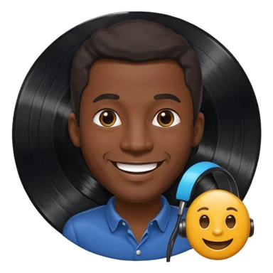 Vinyl Record Collector black man sticker