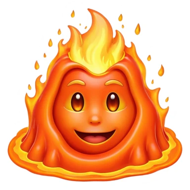 create an emoji of a little lava flow, no face just the lava, no volcano, something like a stain sticker