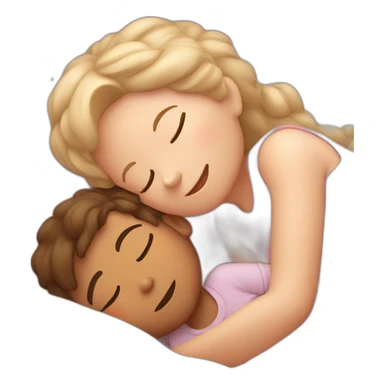 Cute boy and girl sleeping  sticker