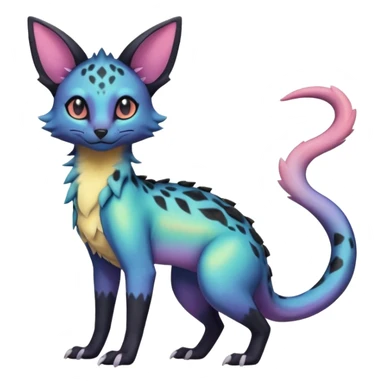 Pastel Iridescent Salandit-Umbreon-Genet-Noivern-Noibat-Serval-Hybrid (Full body) sticker