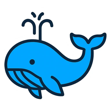 blue whale, minimalistic icon style, clean lines sticker