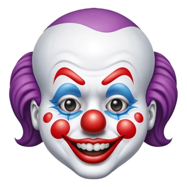 clown face emoji taking off a clown mask sticker