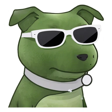 A little white dog with sunglasses  sticker