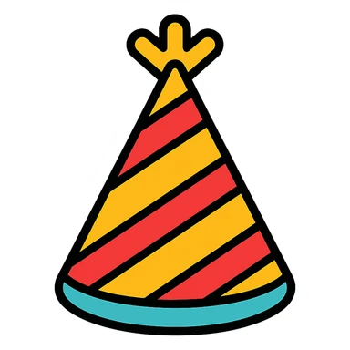 party hat color icon sticker