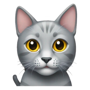 Grey Cat in a cardboard box  sticker