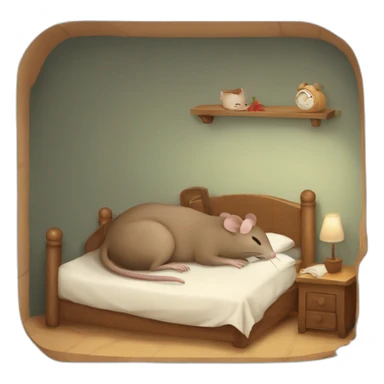 Mice sleeping in bed and a hearth sticker