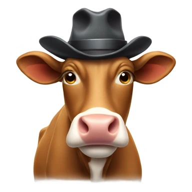 cow with a hat sticker