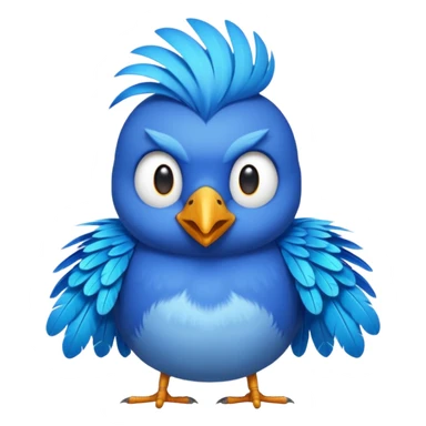 blue bird with shirt sticker