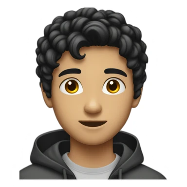 Young boy 21 years old with mac book and black hair sticker