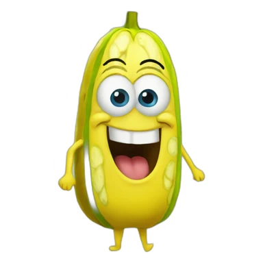 spongebob in a banana costume sticker