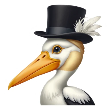 pelican in top hat sticker