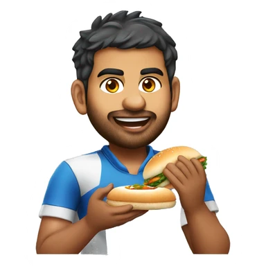 Rohit Sharma eating Vada pav sticker