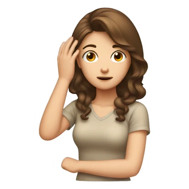 Girls with brown hair with a face palm  sticker