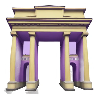 Purple and yellow brandenburg gate sticker