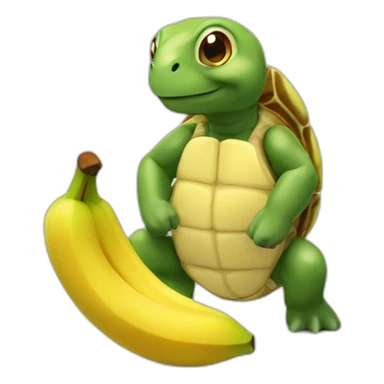 Tortue qui mange une banane sticker